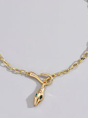 Taşlı Strass Yılan Zincir Kolye