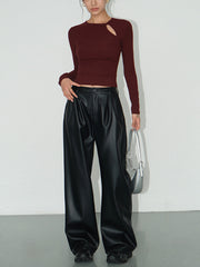 Düğüm Detaylı Dar Kesim Tişört