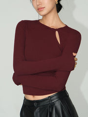 Düğüm Detaylı Dar Kesim Tişört