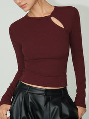 Düğüm Detaylı Dar Kesim Tişört