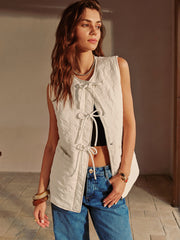Fiyonk Detaylı Fermuarlı Yelek