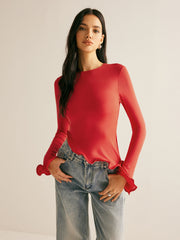 Asimetrik Dalga Kenarlı Tişört