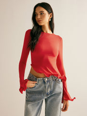 Asimetrik Dalga Kenarlı Tişört