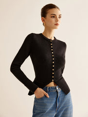 Düğmeli Yırtmaçlı Dar Kesim Kaban