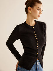 Düğmeli Yırtmaçlı Dar Kesim Kaban