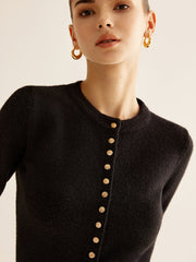 Düğmeli Yırtmaçlı Dar Kesim Kaban