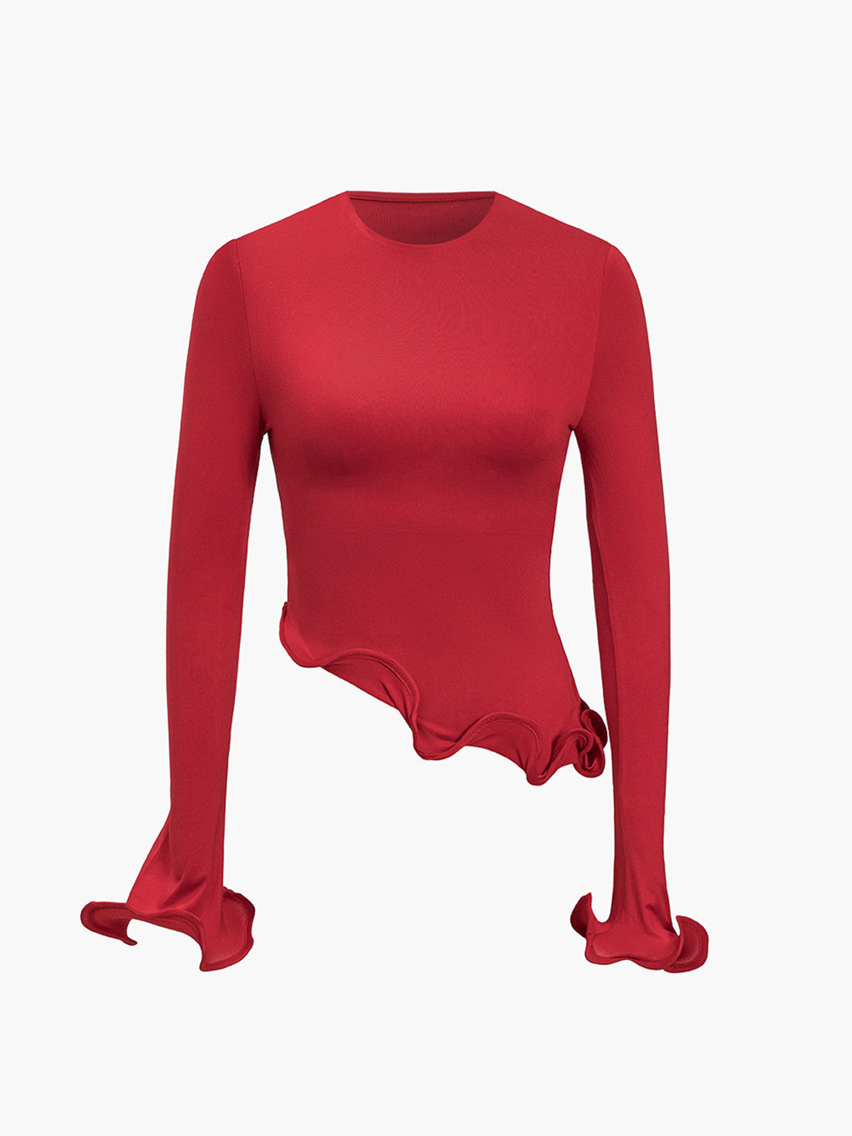 Asimetrik Dalga Kenarlı Tişört