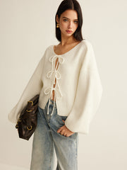 Bağcıklı Örgü Hırka