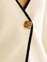 Kontrastlı Kenarlı Açık Kardigan