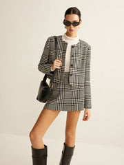 Desenli Yün Karışımlı Ceket