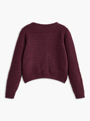 Kısa Önden Düğmeli Örgü Hırka