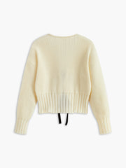 V Yaka Fiyonklu Kabarık Hırka