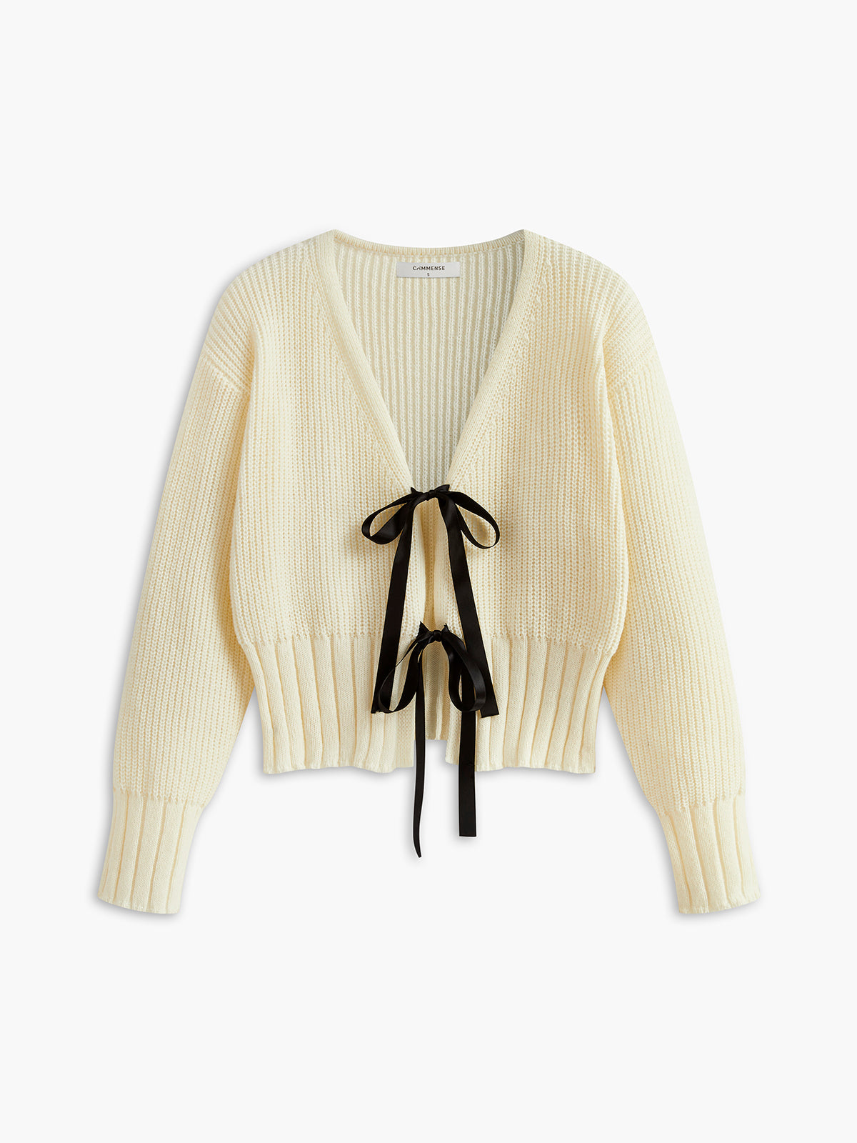 V Yaka Fiyonklu Kabarık Hırka