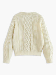 V Yaka Düğmeli Kablolu Hırka