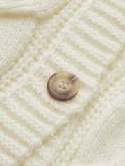 V Yaka Düğmeli Kablolu Hırka