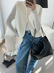 Şık Bölünmüş Örgü Yelek