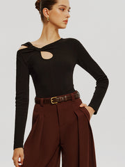 Asimetrik Düğümlü Triko Üst