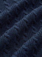 Düğmeli Panelli Kablo Örgü Hırka