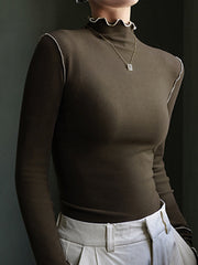 Dalga Kesimli Dar Tişört