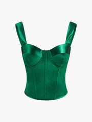 Nostaljik Saten Korse Kalp Yaka