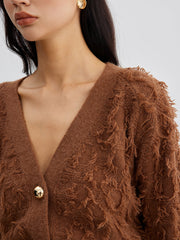 Ham Kenarlı Düğmeli Kemerli Hırka