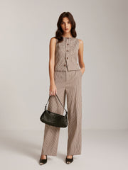 Kareli Düğmeli Yelek