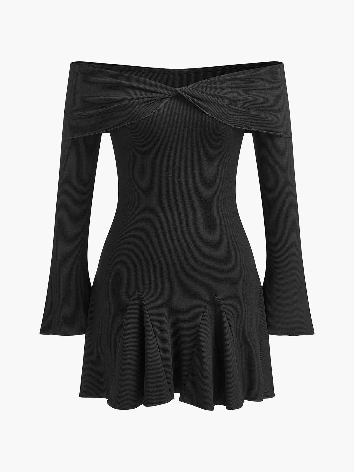 Asimetrik Askılı Akışkan Triko Elbise