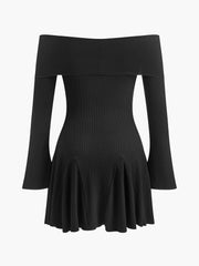 Asimetrik Askılı Akışkan Triko Elbise