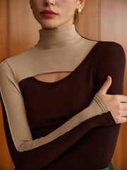 Kesik Detaylı Renk Bloklu Üst