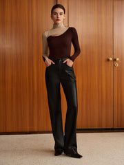 Kesik Detaylı Renk Bloklu Üst