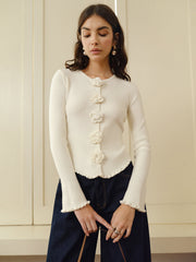 Üç Boyutlu Çiçekli Dantel Hırka