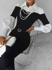 Renk Bloklu Polo Yaka Üst