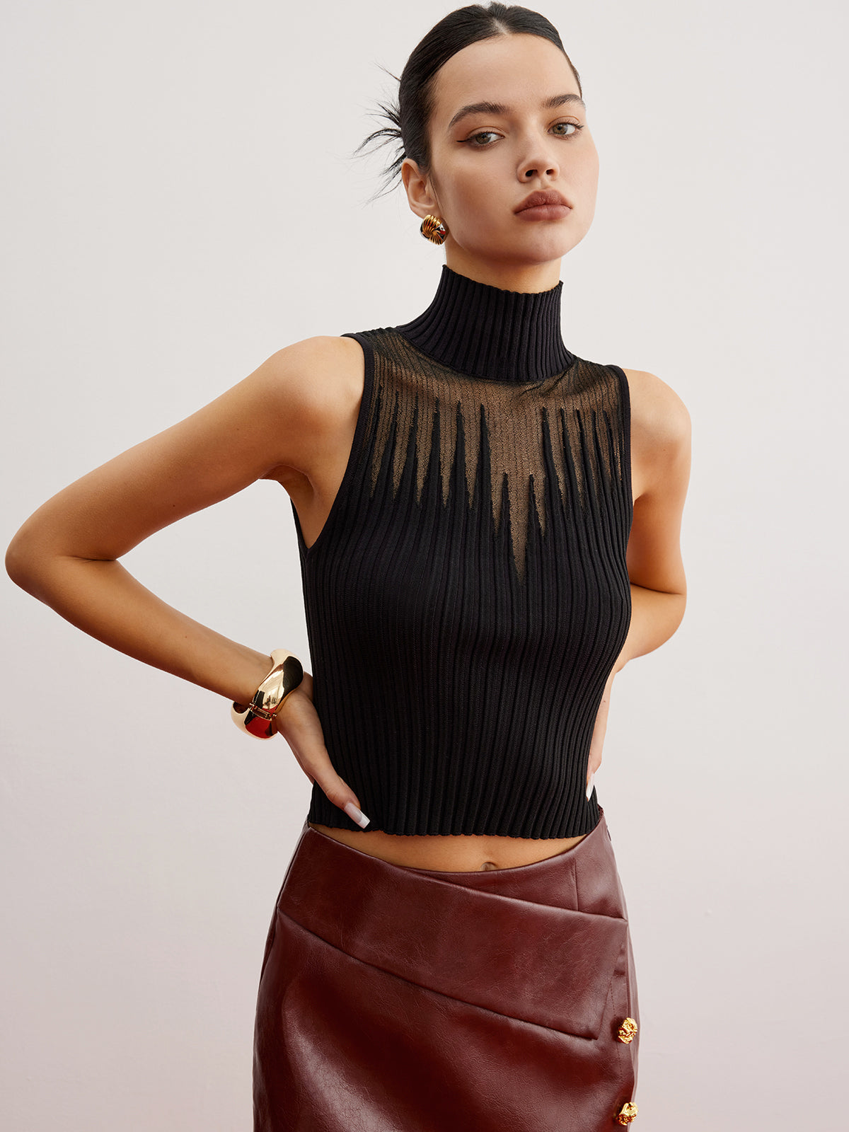 Kısa Şeffaf Panelli Yelek