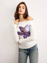 Çiçek Desenli Asimetrik Bluz