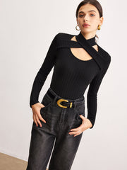 Çapraz Yaka Ribana Bluz