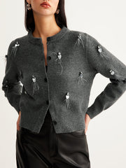 Günlük Düğmeli Pullu Hırka