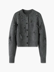 Günlük Düğmeli Pullu Hırka