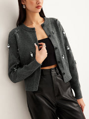 Günlük Düğmeli Pullu Hırka