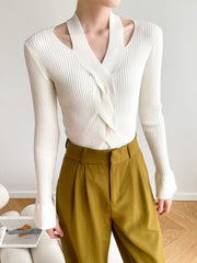 Çapraz Halterli Örgü Kazak