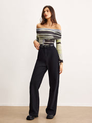 Tek Omuzlu Boya Desenli Tişört