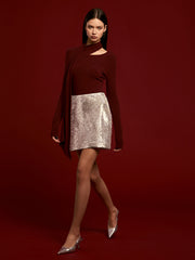 Şal Detaylı Sade Triko Üst