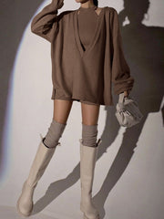 Yelekli Düz Ribanalı Triko Kazak