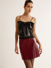 Sıralı Payetli Fiyonk Askılı Üst