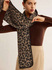 Leopar Desenli Peluş Şal