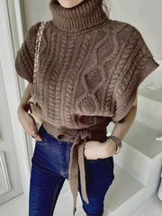 Yüksek Yaka Bağlı Süveter