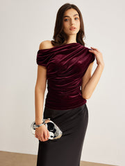 Asimetrik Kadife Pliseli Atlet