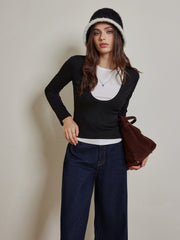 Renk Bloklu Örgü Üst