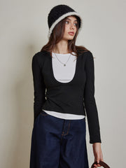 Renk Bloklu Örgü Üst