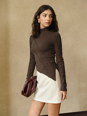 Asimetrik İnce Üst Marul Kenar Detaylı