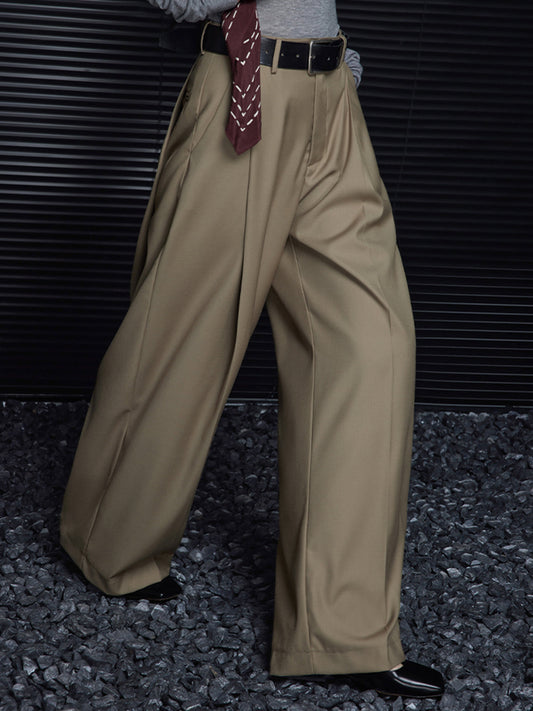 Kemersiz Pileli Drape Pantolon
